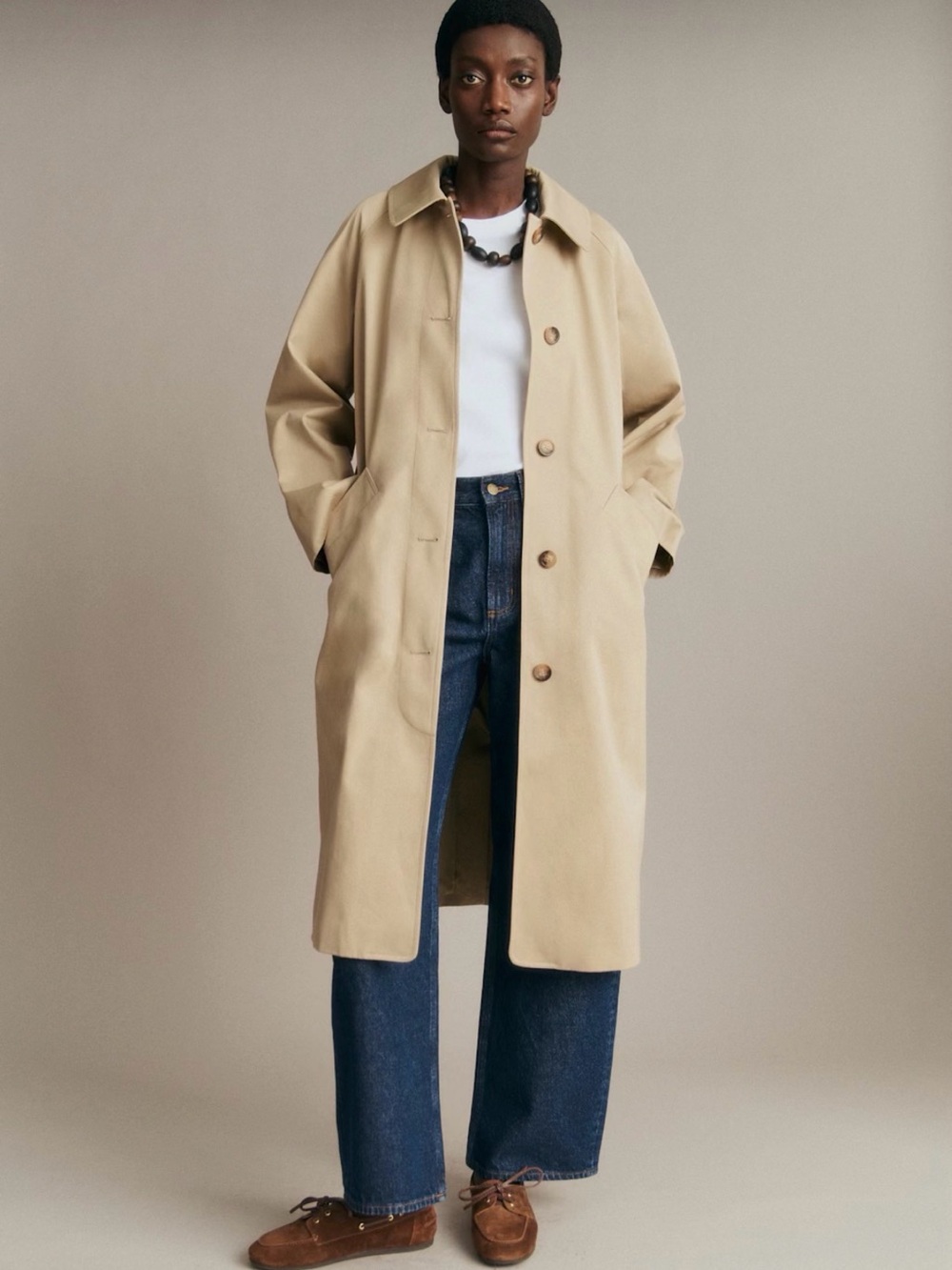 Sezane Clyde Coat Light Beige - Size 2 - Picture 2 of 4